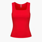 Cotton Tanktop mit eckigem Ausschnitt