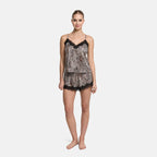 Satin Cami Top mit Spitze