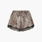 Satin Shorts mit Spitze
