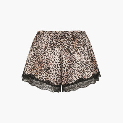 Satin Shorts mit Spitze