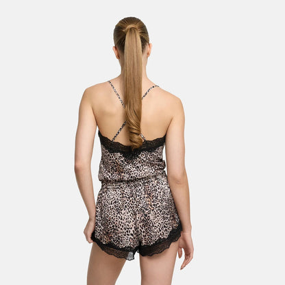 Satin Shorts mit Spitze